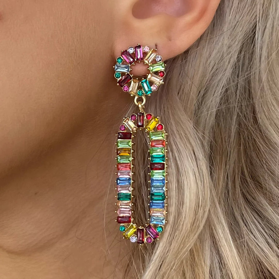 Rainbow Kaleidoscope Drop Earrings