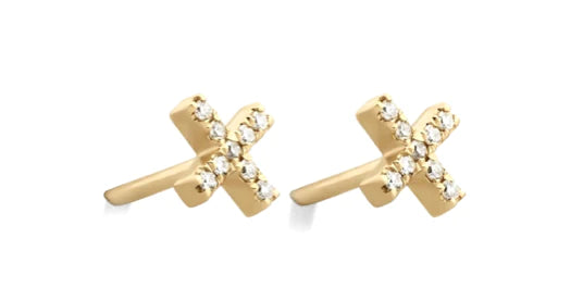 Capri by Sunset Micro Pave X Stud Earrings