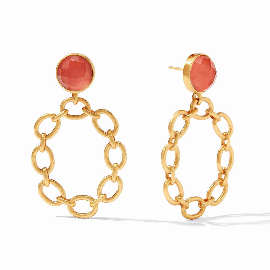 Palermo Statement Earrings - Iridescent Coral