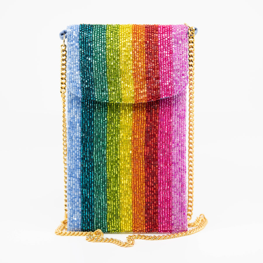 Tiana Designs - Rainbow Stripe Crossbody Clutch